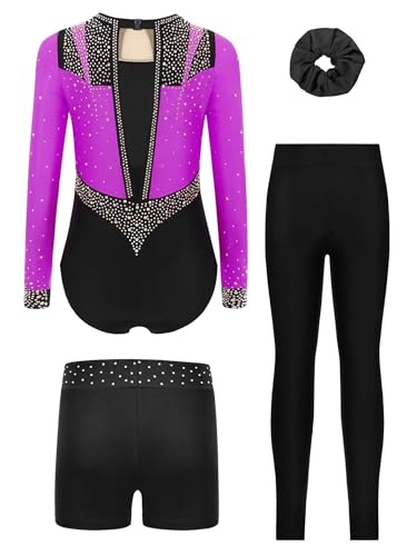 Costume danse classique fille avec leggings chaussettes et ruban