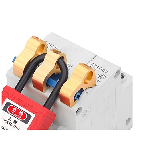 Focket - Kit D'étiquetage de Verrouillage, 2 Clés en Acier Inoxydable, Cadenas Rouges, Dispositif de Verrouillage de Disjoncteur, Pince sur Disjoncteur Unipolaire, Verrous Loto Durables pour Vannes à Porte