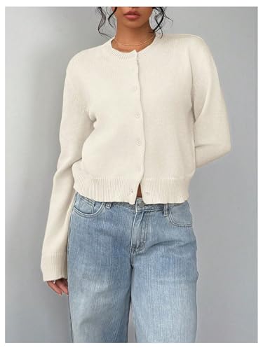 Image of SOLY HUX Women's Button Down Cropped Lightweight Cardigan Sweater Cute Fall Fashion 2026