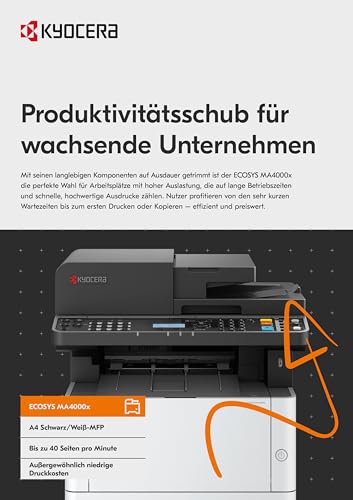 Kyocera Ecosys M2040dn Multifunktionsdrucker Schwarz Weiss. Drucker Scanner Kopierer. 40 Seiten pro Minute. Laserdrucker Multifunktionsgerät inkl. Mobile-Print-Funktion