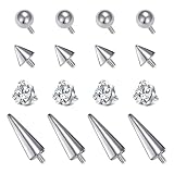 QWALIT Internal Thread Septum Ring Balls 16g Replacement Rook Earring Snake Bites Piercing Screw Ball Labret Lip Studs Top Balls Spikes