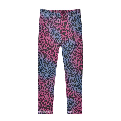 ALAZA Girls' Leggings Children's Yoga Pants Skinny Printed Dance Blue Red Leopard Cheetah Comfortable 4T