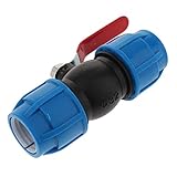 válvula de bola de tubería F Fityle Válvula de Bola 3/4 Plástico Grifo Llave Agua para Jardín Acuario Caudal Conector Tubo de Riego - Núcleo de Acero de 32 mm