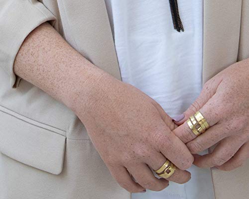 Ring For Women, Unique Gold Plated Brass Wrap Ring Engraved With Hebrew Spiritual Ana Bekoach Chant, Handmade Israeli Faith Spiritual Inspirational Jewelry Gift, Made In Israel #TOP3