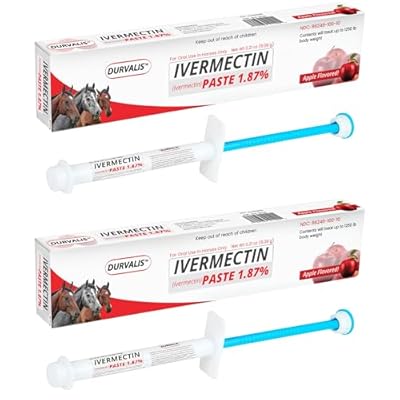Ivermectin Horse Paste 1.87% Dewormer - Apple Flavored Equine Wormer, 6.08g Single Dose Syringe - Broad-Spectrum Control for Horses Up to 1250 lb