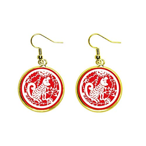 Pendientes de perro del horóscopo chino como regalo original de mujer