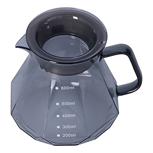 Hervidor de vidrio resistente al calor con olla para café elegante de 600ml 2