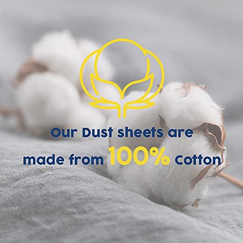 Cotton Dust Sheets 12'x9' (3.6mx2.7m) for Painting & Decorating | Paint Sheets | Drop Cloth | Painting & Paint Cover Sheets | Dust Sheets for Furniture | Washable and Reusable | (1)