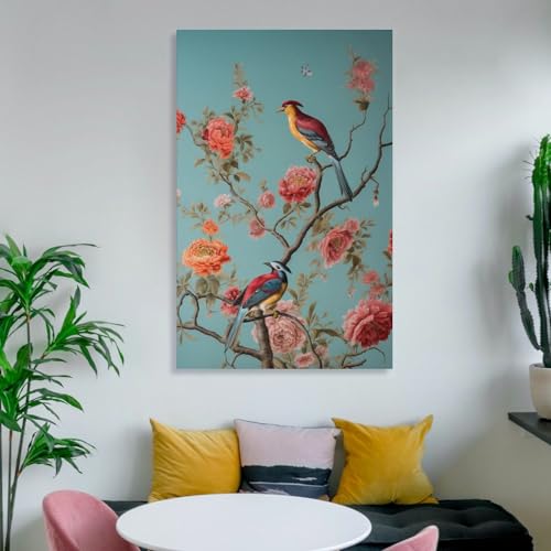 Toile murale oiseaux rustiques AEMYSKA pour transformer un mur vide