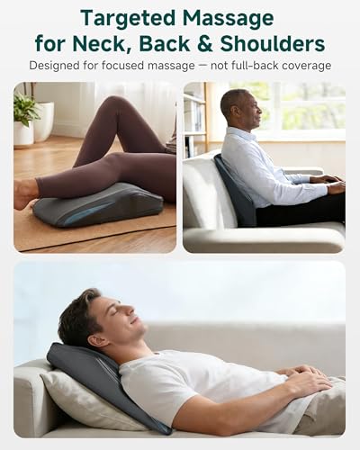 Image of Snailax Back Massager for Back Pain Deep Tissue, Shiatsu Neck Back Massager with Heat, 3D Kneading Chair Massage Pillow, Neck Shoulder Massage, Gifts for Mom, Dad, Women