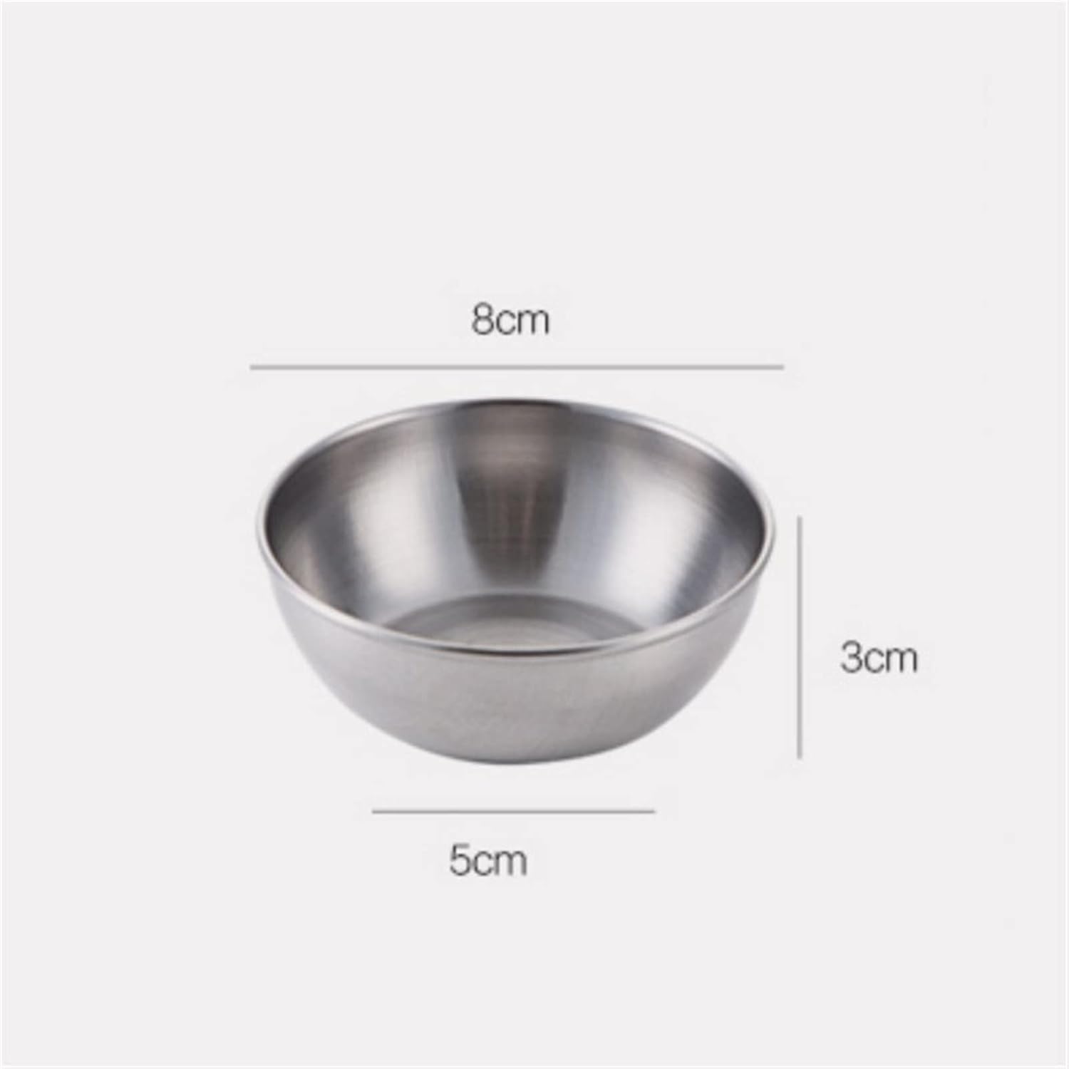 Dipping Bowls 5Pcs/Set Dip Bowl Stainless Steel Small Sauce Dish Restaurant Sushi Vinegar Bowl Home Sauce Plate Kitchen Tableware Seasoning Tray Dipping Sauce Bowls