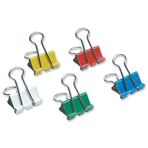 5 Star Foldback Clips 19mm Assorted [Pack of 12]