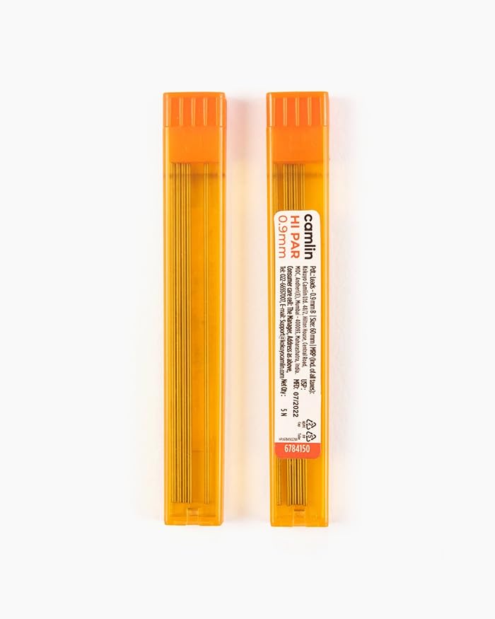 Image of Camel 0.9 mm Hi-Par Pencil Lead Black (Pack of 10) | 0.9mm Smooth & Dark Leads for Writing, Sketching & Exams | Break-Resistant, High Precision Refills (0.9MM)