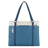Wxnow Women Canvas Tote Handbag Laptop Tote Bag Fits 15.6 Inch Laptop Shoulder Bag Business Work...