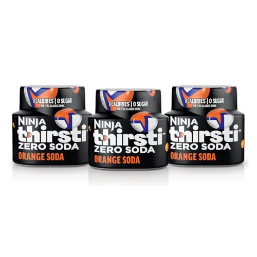 Image of Ninja Thirsti Flavored Water Drops, Zero Soda Orange Soda, Zero Calories | Zero Sugar, Makes 17 Drinks, 3 Pack, Compatible with All Ninja Thirsti Drink Systems - WC1000, WC2000 & WC3000, WCFOGFIZAM
