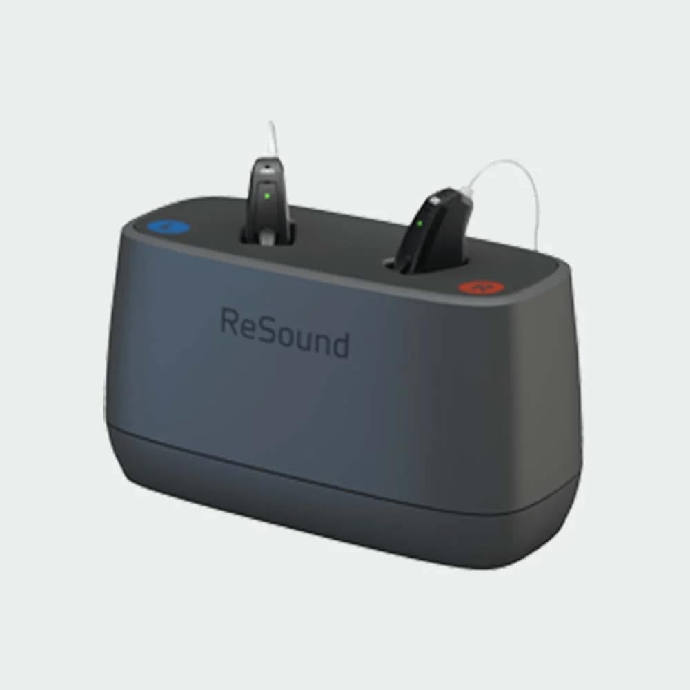 Desktop Charger for BTE Rechargeable Hearing Aids - Tabletop Charging Base for Compatible Resound Devices