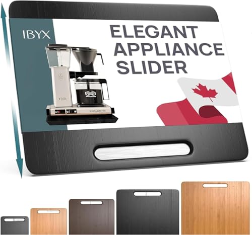 Ibyx Appliance Slider, Sliding Tray for Coffee Maker, 13x10.5 in, Black