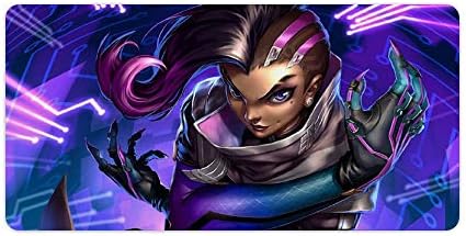 Mouse pad Overwatch Sombra,Smooth Mousepad,Large Desk Mat,Waterproof Anti-Dirty No-Slip Stitched Edges Mousepads for Computer 12x24inch