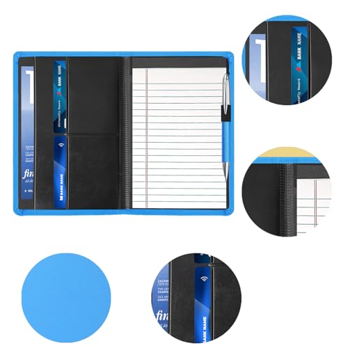 Mini classeur portfolio A5 bleu avec bloc-notes pour organiser vos documents professionnels - 6
