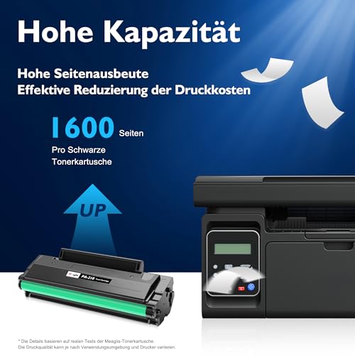Meagiis PA-210 PA210 Tonerkartusche Kompatible für PANTUM PA-210 PA210 Toner für P2502W P2500W P2508W M6500NW M6500W M6550NW M6558NW M6508NW M6600FDW M6608FDW (1 Schwarz, 1600 Seiten )