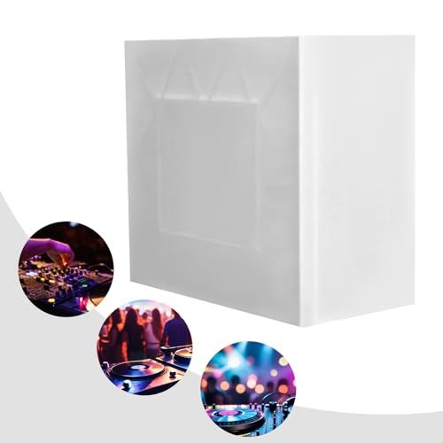 Bacacoo DJ Display Stand Scrims, DJ Event Booth Facade Scrims, Portable DJ Facade Booth Table Scrims, for DJ display stands Stage or Studio Use 47.6 * 23.6 * 45.3in (White)