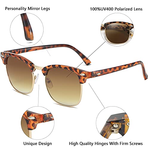 Image of Retro Semi Rimless Sunglasses Half Frame UV400 Glasses for Men And Women