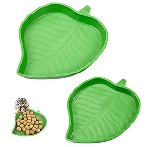 nuoshen 2 Pack Reptile Food Water Bowls,Tortoise food Water Bowl Dish Plate for Crawl Pet Tortoises or Small Reptiles