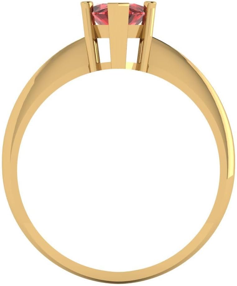 Clara Pucci 14K Solid Gold Engagement Ring for Women | 1.5 cttw Garnet Marquise Cut Solitaire | Real Yellow Gold Wedding Ring - Image 4