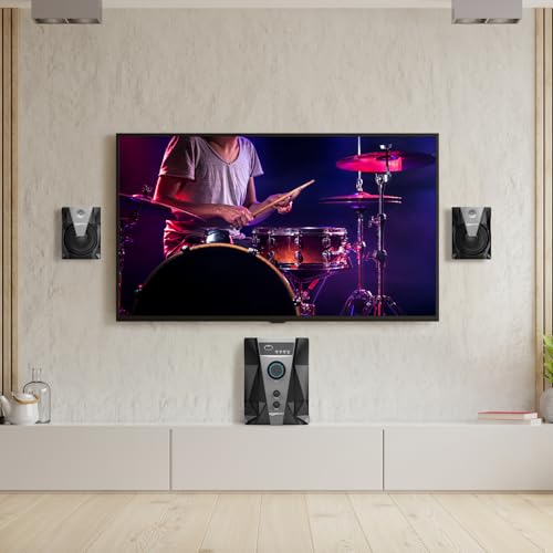 Image of Amazon Basics Wired 2.1 Multimedia Speaker with Remote | 50 W RMS | Bluetooth v5.1 | Aux in, USB, Micro TF Card | Compatible with TVs, Smart Phones, Tablets, PCs (Black)