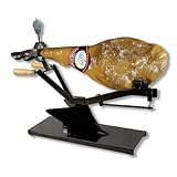 SIN MONTAJE. El jamonero arado se suministra montado. Las dimensiones en base son de 500 x 180 mms y tiene un peso de 1.5 Kg.
