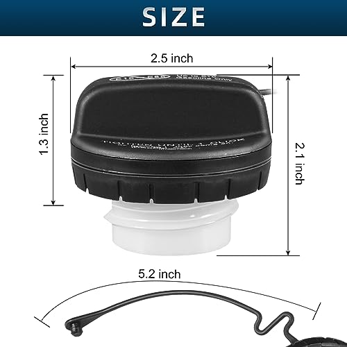 Fuel Tank Cap Gas Cap Compatible with Camry 4Runner Avalon Corolla Highlander Sienna Tacoma Tundra FJ Land Cruiser Matrix Rav4 Sequoia Yaris ES GS IS GX LX RX Replace# 77300-06040 - Thumbnail 7