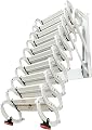 GSJJME Alloy Attic Access Ladder Concertina Loft Ladder Wall Mount Attic Stairspull Down Attic Ladder Narrow Space Folding Telescoping Ladder, 2.25