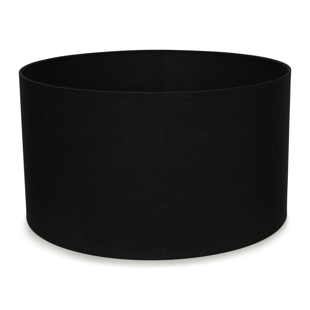 Large Modern Black Fabric Drum Light Shade | Lamp Shades, Home Décor & Improvement Essential | 450mm Shade Width