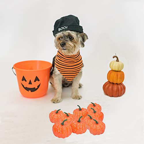 Hkbayi 12Pcs 3" 80Mm Halloween Artificial Fake Pumpkins Fake Vegetables Ornaments Decor Party Home Decorations #TOP4