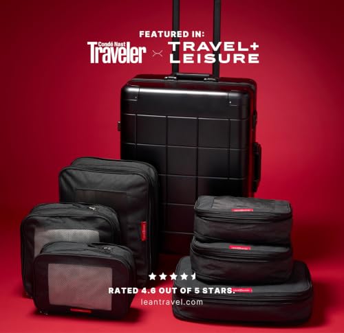 LeanTravel Compression Packing Cubes Luggage Organizers (3) Set (Black) - 6