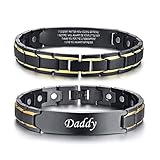 XUANPAI Father Day Gift,Men Bracelet to My Dad Gifts Stainless Steel Engraved Bangle Bracelet, Custo