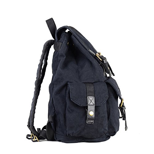 GOOTIUM 21101GRY-S Specially High Density Thick Canvas Backpack Rucksack, Black Small Size