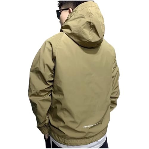 Mens Rain Jacket Waterproof Lightweight Windbreaker Outdoor Hiking Golf Running Hooded Pullover Hoodies with Pockets2