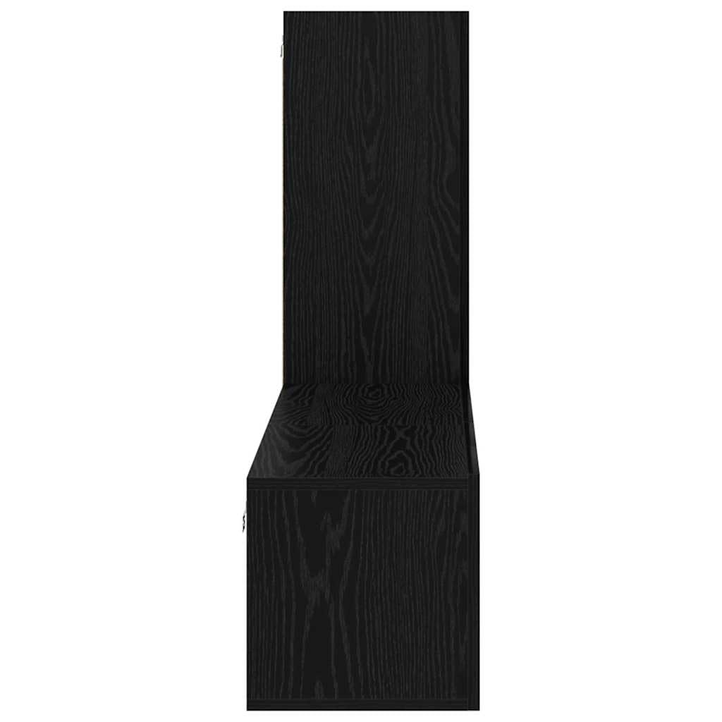 Wiszący drewnopochodny nowoczesny zestaw szafek RTV Czarny 60x30x30 cm