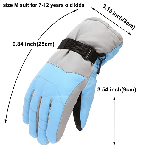 Zanjkr Luvas de patinação térmica M/G para crianças inverno à prova de vento snowboard tamanho quent