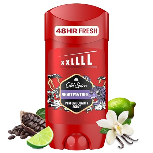 Old Spice Night Panther Men's Deodorant Stick 85ml, 24/7 Fressshhh With Daily Use, Long Lasting Perfume Quality Scent, Odour Protection, 0 percent Aluminium Salts, Invisible On Black & White