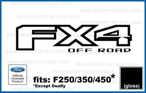 Decal Mods FX4 Offroad - Calcomanías adhesivas negras para Ford F250 F350 Super Duty troquelado (2017-2020) - CB_Outline (juego de 2) con licencia