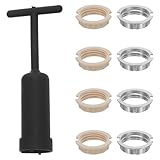 Hohopeti 1 Set G9 Lamp Parts for Repair, 4pcs Silver Zinc Alloy & 4pcs White Plastic Collar Rings, Lamp Socket Rings Kit with Removal Tool for Light Fixture Adjustments