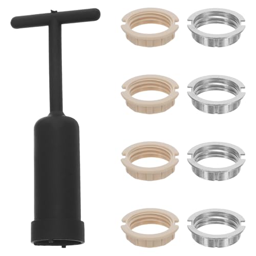 Hohopeti 1 Set G9 Lamp Parts for Repair, 4pcs Silver Zinc Alloy & 4pcs White Plastic Collar Rings, Lamp Socket Rings Kit with Removal Tool for Light Fixture Adjustments
