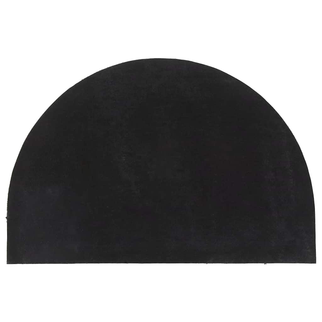 Paillasson en coco semi-circulaire noir 60 x 90 cm, tapis antidérapant