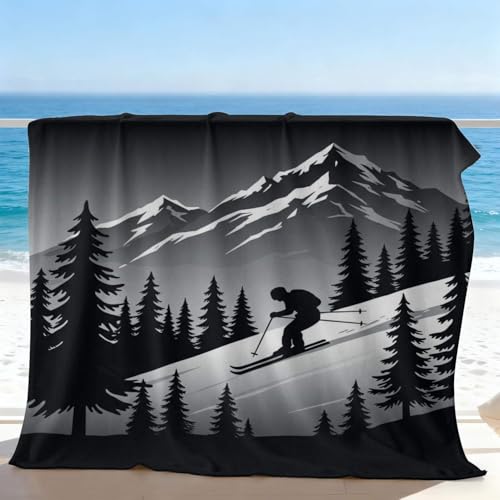Couverture flanelle skieur style extérieur minimaliste salon - 8
