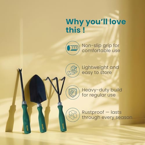 Image of Zamia Gardening Tools Kit, Set of 3 (Trowel, Cultivator, Weeder)