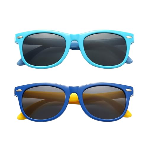 Image of FANNYGO 3 Pack Kids Sunglasses for Boys Girls Kid children's Polarized Sunglasses Age 3-10