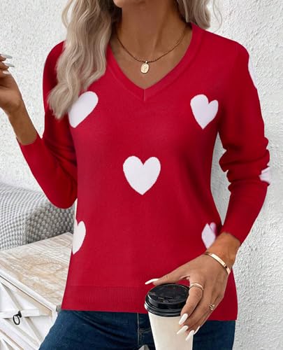 Image of Women's Spring Sweaters 2026 Casual Long Sleeve Pullover V Neck Lightweight Sweatshirts Cute Blouse Tops