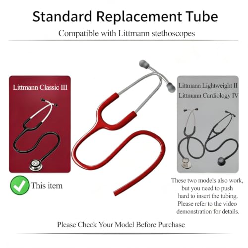 Image of Stethoscope Replacement Tube Burgundy Tubing fits for Littmann III